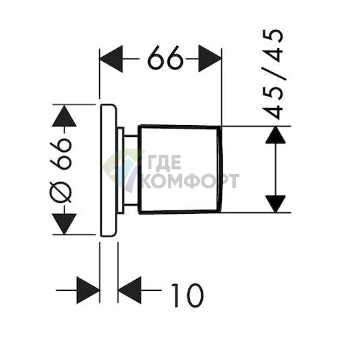Смесительный вентиль Hansgrohe Metris 31677000: внешний механизм - фото 2