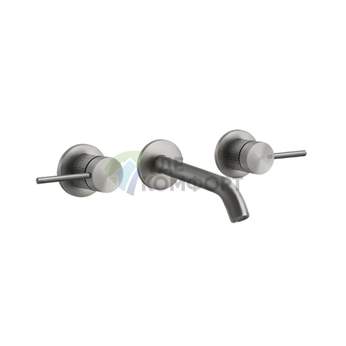 Встраиваемый смеситель GESSI 316 для раковины на 3 отверстия, цвет Steel Brushed (54292#239) - фото 1