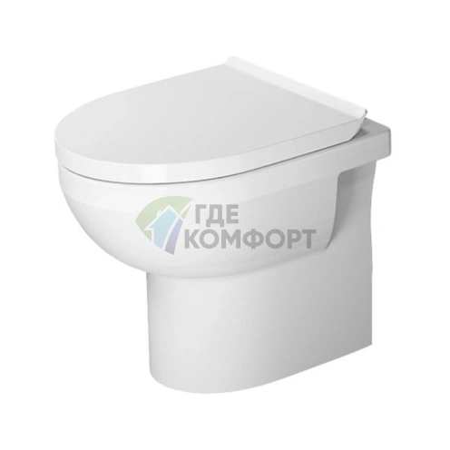 Напольный безободковый унитаз DuraStyle basic с сиденьем (белый, петли из нержавеющей стали) (41840900A1) - фото 1