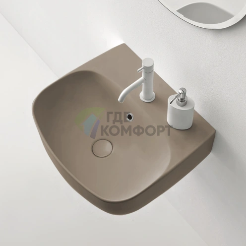 Подвесная раковина Kerasan Nolita 50x45 см, цвет коричневый орех (534081*1) - фото 1