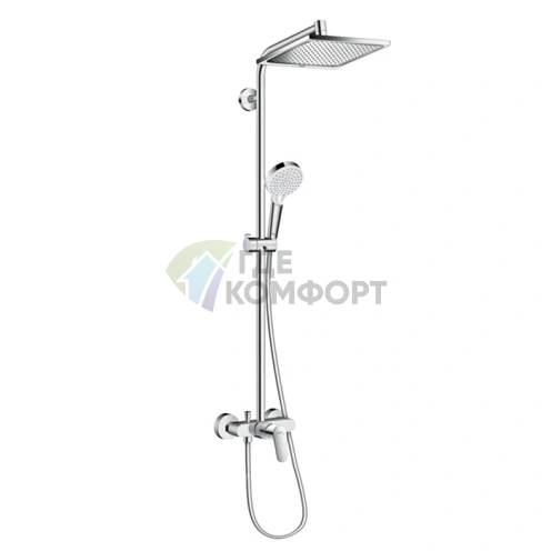 Смеситель для ванны Crometta с верхним душем и стойкой 240х240 мм (27284000) - фото 1