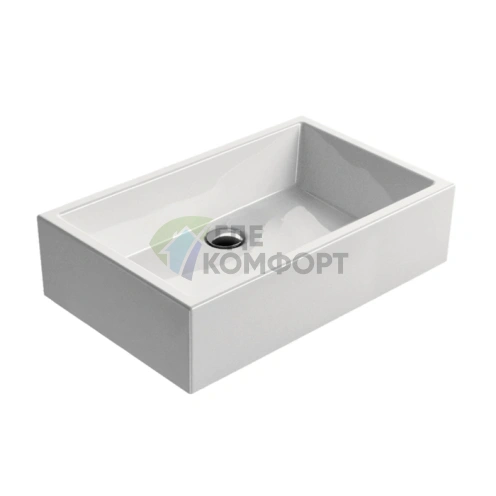Накладная раковина GSI Kube 60x38 см без перелива, белая - фото 1