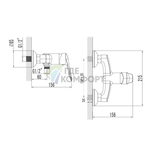 Смеситель для душа Iddis Torr TORSB00i03 фото 2