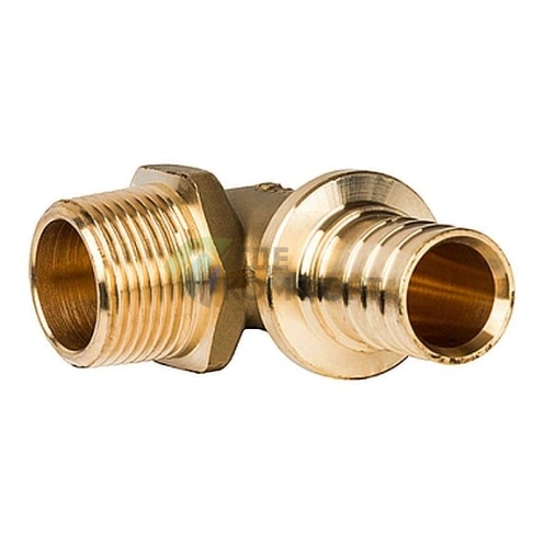 Stout Угольник-переходник с наружной резьбой 25xR 3/4 для труб из сшитого полиэтилена аксиальный - фото 2