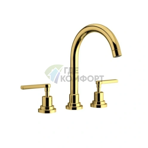 Смеситель для раковины Nicolazzi Mac Kinley 05 на 3 отверстия, золото (2208GO29) - фото 1