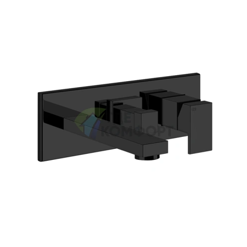 Gessi Rettangolo Встраиваемый Смеситель с Изливом и Переключателем PUSH, Черный (44906#299) - фото 1