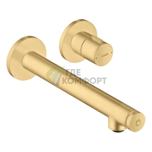 Настенный смеситель AX Uno Select для раковины в цвете «Шлифованное золото» (45113250) - фото 1