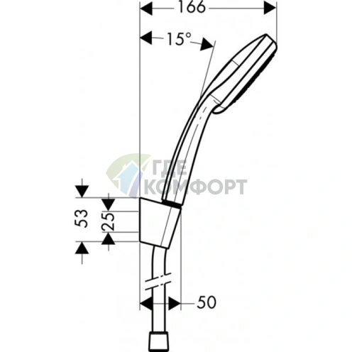 Душевой набор HG Croma 100 Multi с ручным душем, держателем и шлангом 1,25 м (хром) (27593000) - фото 2