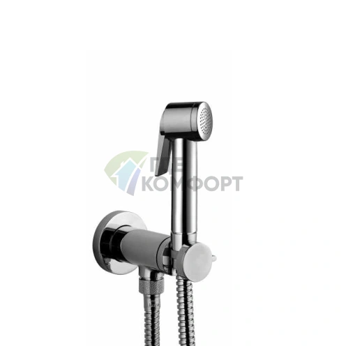 Гигиенический душ BOSSINI PALOMA FLAT с запорным вентилем, пластиковой лейкой и шлангом 1250 мм (хром) (E41001.030) - фото 1