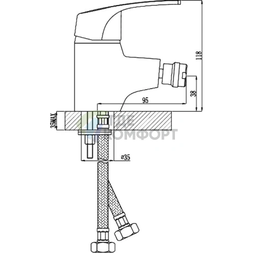 Смеситель для биде Rossinka D D40-51 напольный - фото 2