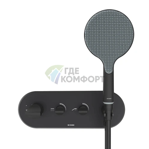 Смеситель для душа термостатический BOSSINI APICE встраиваемый, черный мат (Z00521.073) - фото 1