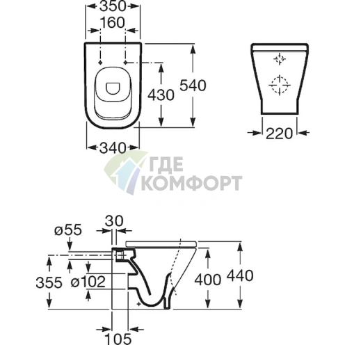 Приставной унитаз Roca Gap 347477000: стиль, комфорт и надежность - фото 5