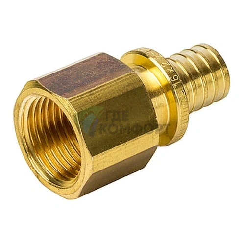 Переходник для труб из сшитого полиэтилена STOUT с внутренней резьбой ВР 16 x G 1/2 аксиальный - фото 3