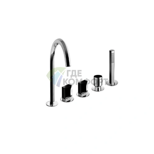 Смеситель для ванны Fantini Venezia с ручным душем, 5 отверстий, хром (29 02 N465S) - фото 1