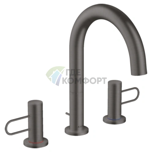 Смеситель для раковины AX Uno 200, шлифованный черный хром (38054340) - фото 1