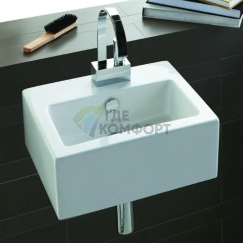 Раковина SIMAS Frozen 43 см белая с выбитым вручную отверстием - фото 1