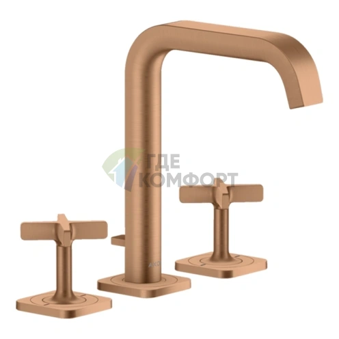 Смеситель для раковины AX Citterio E 3, шлифованная бронза (36108140) - фото 1