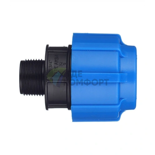 Муфта с наружной резьбой 32x3/4 ПНД Политэк - фото 2