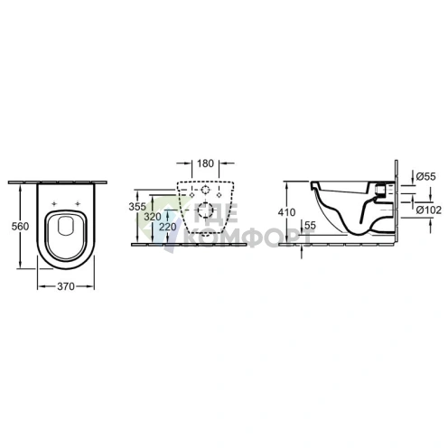 Комплект для скрытого монтажа Villeroy & Boch Subway Plus с инсталляцией Geberit - фото 10