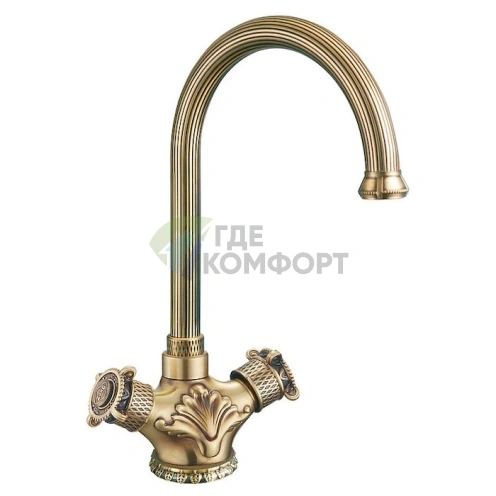 Смеситель для кухни Zorg Antic A 2005K-BR настенный, бронза - фото 1