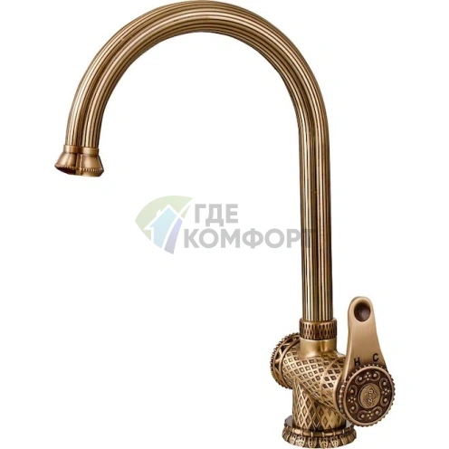 Смеситель Zorg Antic A 407K-BR для кухни в матовой бронзе - фото 1