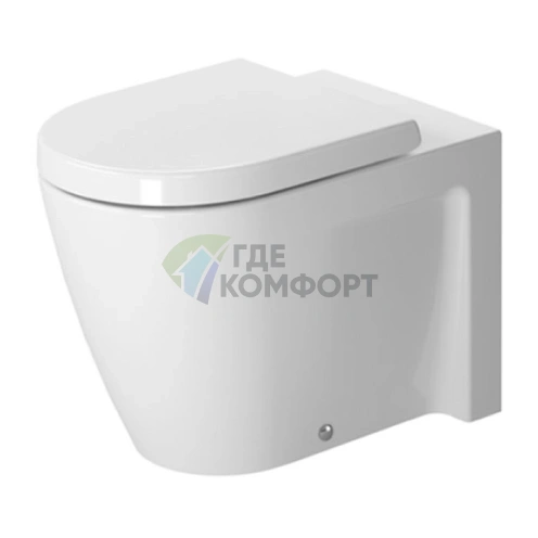 Унитаз напольный приставной Duravit с креплением и сливом в стену, 570x370 мм, белый (2128090000) - фото 1