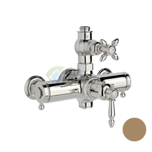 Термостатический смеситель Nicolazzi Termostatico с верхним выводом 3/4 в бронзовом цвете (4917BZ78) - фото 1