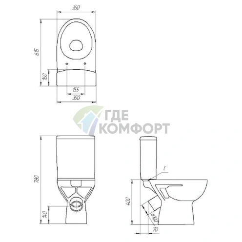 Унитаз-компакт подвесной Cersanit Geo с системой антивсплеска - фото 3