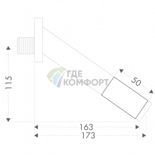 Удлинитель для излива AX Starck 50 мм хром (10495000) - фото 2