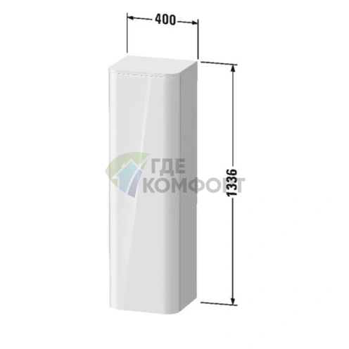 Пенал подвесной Duravit Happy D.2 Plus 1336x400x360 мм, цвет stone grey satin matt (HP1261L9292) - фото 2