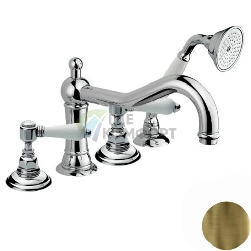 Смеситель для ванны Nicolazzi P.M.Blancl с душем, накладной монтаж на 4 отверстия, цвет бронза (1449BZ78) - фото 1