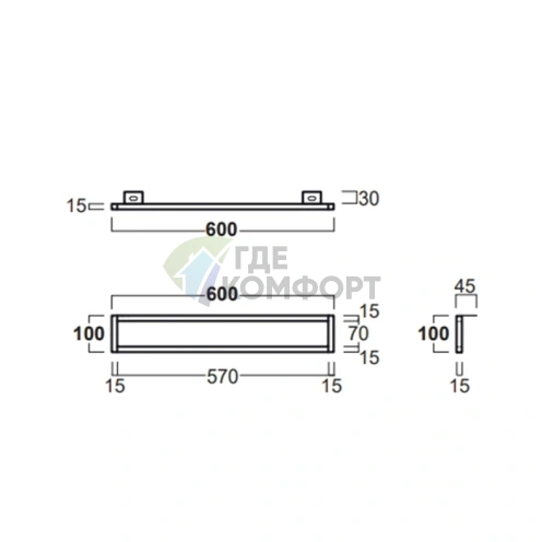 Полотенцедержатель SIMAS AGILE AG61 для раковины 610х100 мм, черный матовый - фото 2