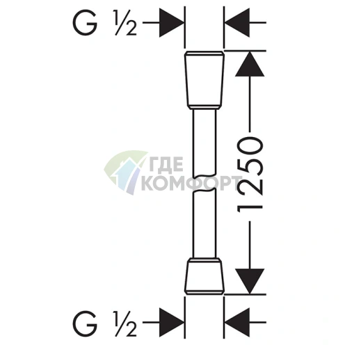 Душевой шланг HG Isiflex 1,25 м, хром (28272000) - фото 2