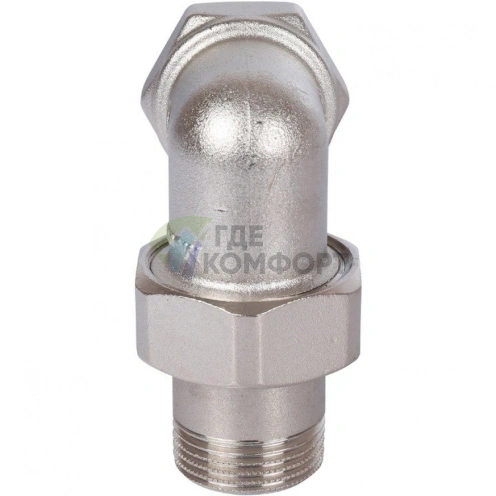 Разъемное угловое соединение американка ВН 3/4 уплотнение под гайкой o-ring кольцо, никелированное Stout - фото 2