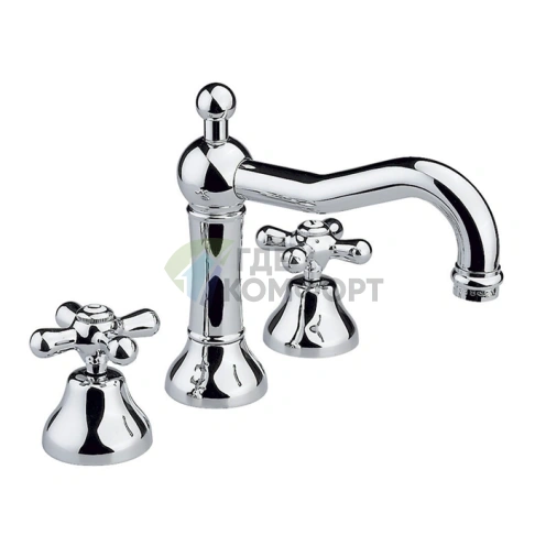 Смеситель для раковины Nicolazzi Nuova Brenta на 3 отверстия с донным клапаном, хром (2509CR) - фото 1