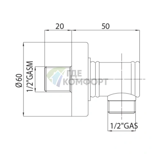 Шланговое подсоединение BOSSINI никель шлифованный (V00225.094) - фото 2