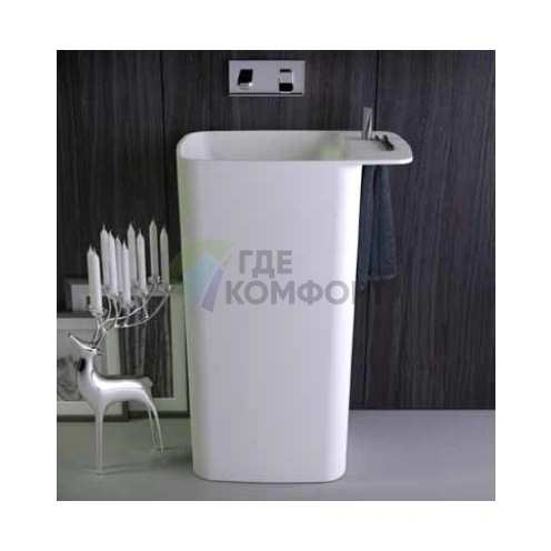 Отдельностоящая раковина KNIEF Pride 67×43×90 см, белая матовая - фото 1