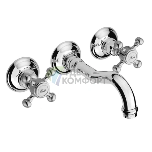 Настенный смеситель для раковины Nicolazzi Half Dome с двумя ручками, хром (1477CR70) - фото 1