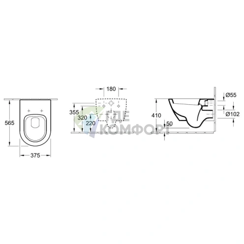Комплект подвесного унитаза Villeroy & Boch Subway 2.0 с инсталляцией Geberit и микролифтом - фото 8
