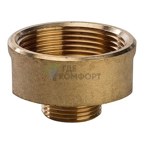 Переходник STOUT ВН 1 1/2 x 1/2 внутренняя/наружная резьба латунный - фото 1