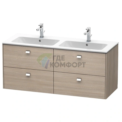 Тумба подвесная Duravit Brioso под раковину, 4 выдвижных ящика, цвет сосна серебристая (BR410601031) - фото 1