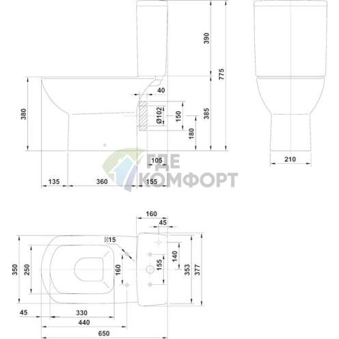 Практичный подвесной унитаз-компакт Gala Smart 25180 - фото 6