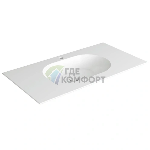 Раковина на столешницу SIMAS WAVE 100×50×14,5 см белая с отверстием под смеситель - фото 1