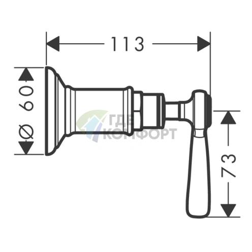 Встраиваемый запорный вентиль AX Montreux в матовом никеле (16872820) - фото 2