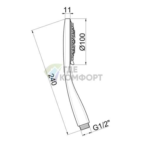 Ручной душ Almar EcoAir EMOTION: 3 режима, экономия воды, матовый черный (E082069.MB) - фото 2