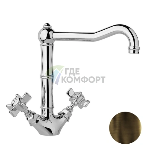 Смеситель Nicolazzi Cucina для раковины с изливом 225 мм в элегантном тёмно-бронзовом цвете (1469DB) - фото 1