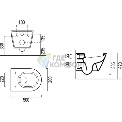 Подвесной унитаз GSI Norm 50: Эргономика и лаконичный дизайн для вашего комфорта - фото 7