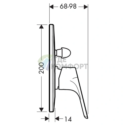 Встраиваемый смеситель Hansgrohe Focus для ванны с вакуумным переключателем (31947000) - фото 2