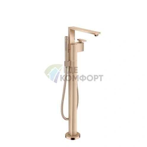 Смеситель для ванны напольный AX Edge с ручным душем в роскошном цвете полированное красное золото (46440300) - фото 1