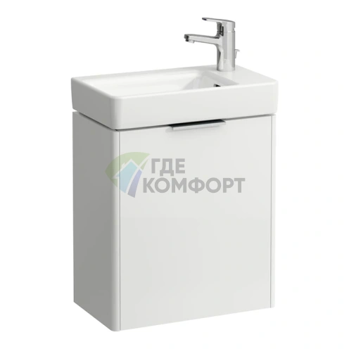 Тумба Laufen Base для мини раковины 815954: глянцевый белый, 1 дверца с органайзером, 47x53 см (4.0210.2.110.261.1) - фото 1